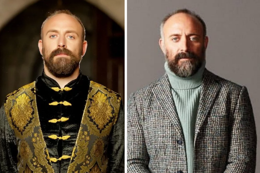 Халит Эргенч во время съемок в сериале "Великолепный век" и сейчас (фото -  yandex.ru/images/)