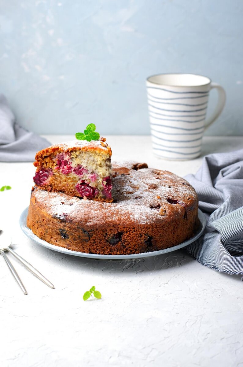 🍴 Вегетарианский #манник с вишней