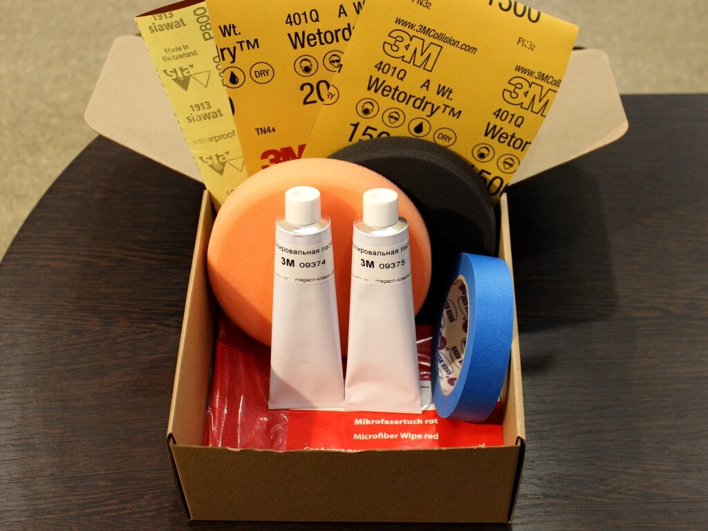 Надор для полировки фар. Хватает на 4- 5 полных циклов полировки всей оптики автомобиля.