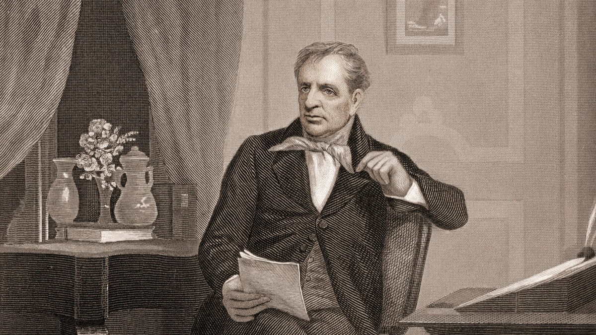 Американский писатель Фенимор Купер, чьи романы о родине стали классикой приключенческой литературы. Фрагмент гравюры из «Национальной портретной галереи выдающихся американцев», опубликованной, 1862