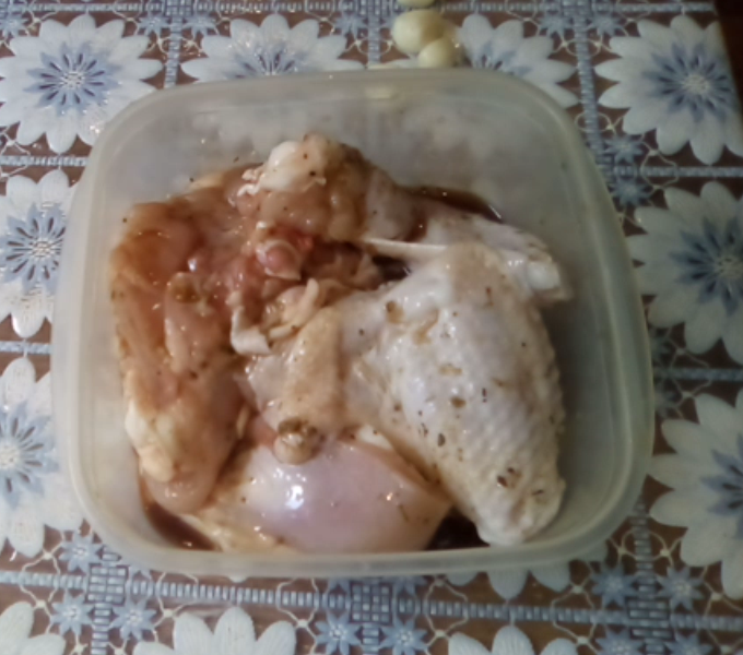 замариновали мясо