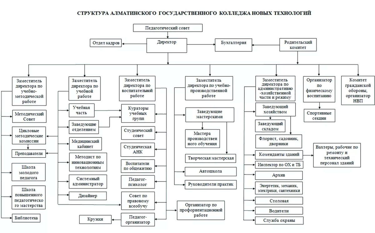 Колледж зав отделения. Структура управления техникума схема. Структкра управления техникумами. Должности в техникуме. Организационная структура управления колледжа.