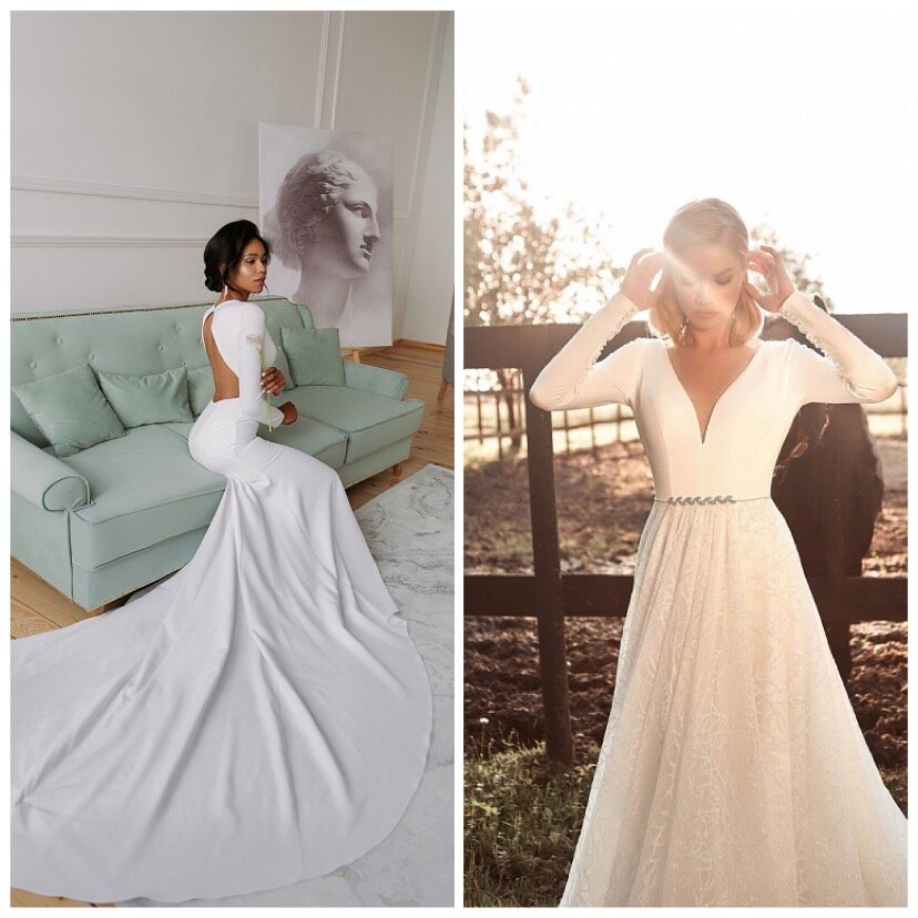 Под фото названия платьев и ссылки на них