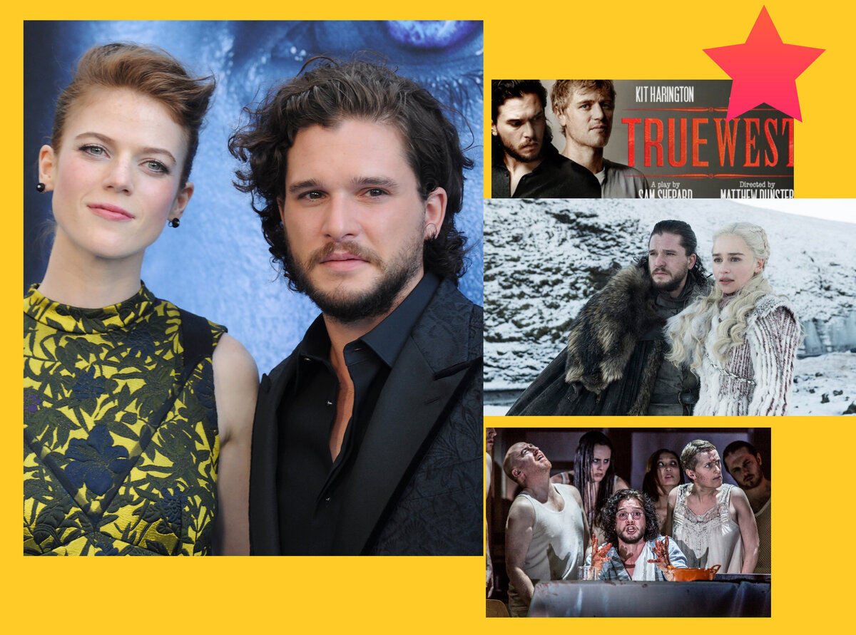 работа на театральной сцене и в кино- Кит Харрингтон и Роуз Лесли-фотоколлаж автора 