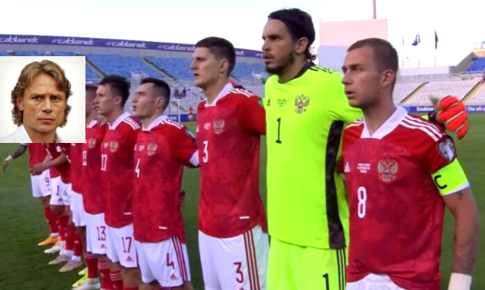 На 2-й матч Сборною России под руководством Валерия Карпина с капитанской повязкой вывел Дмитрий Баринов