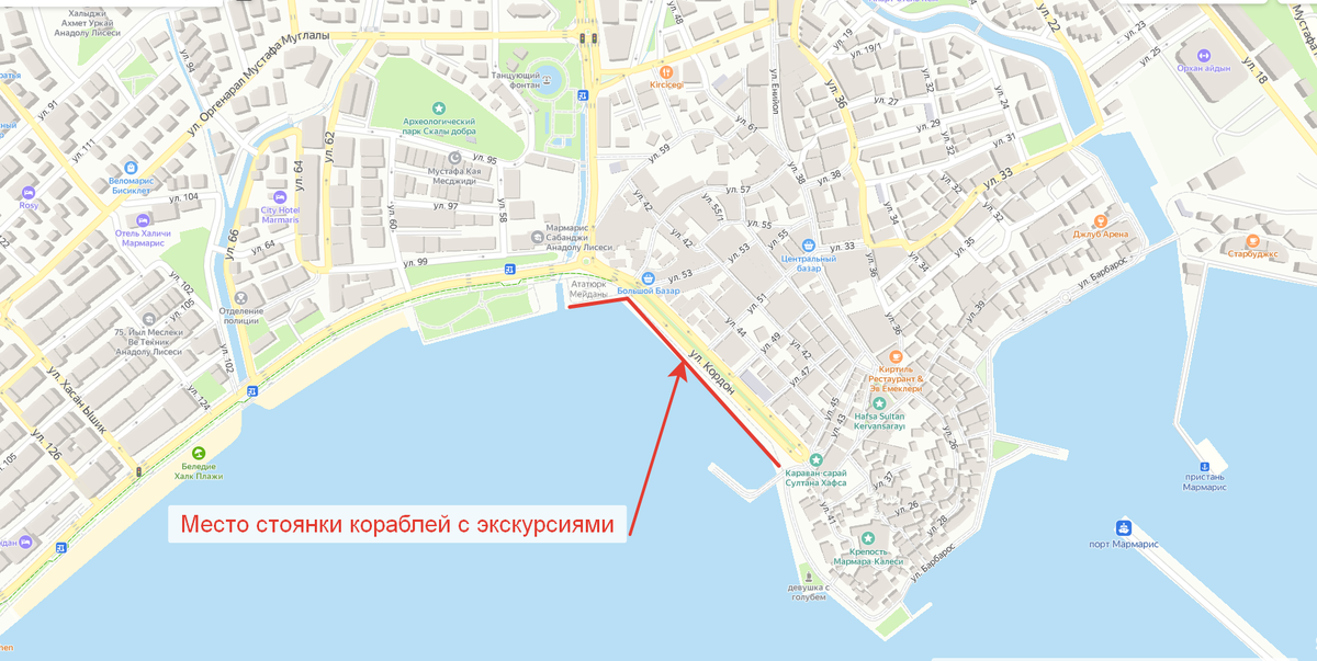 Месторасположение кораблей