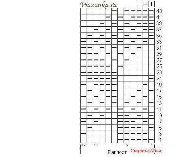Схема 3D узора спицами