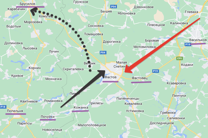 Упомянутые в статье населенные пункты. Рисунок Автора