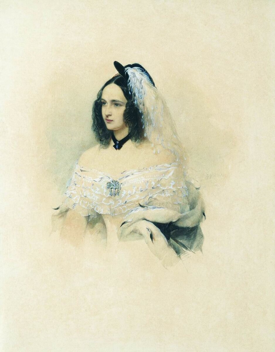 Владимир Гау. Портрет Н.Н. Пушкиной. 1843