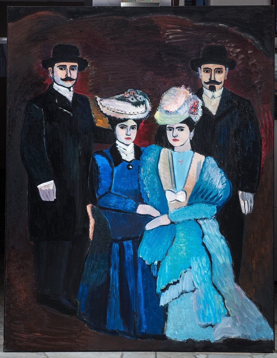Рубен Апресян. «Мои предки Дарахчиевы», 1993. Холст. масло. 180х140. Картина из собрания Государственного музея Востока (ГМВ)