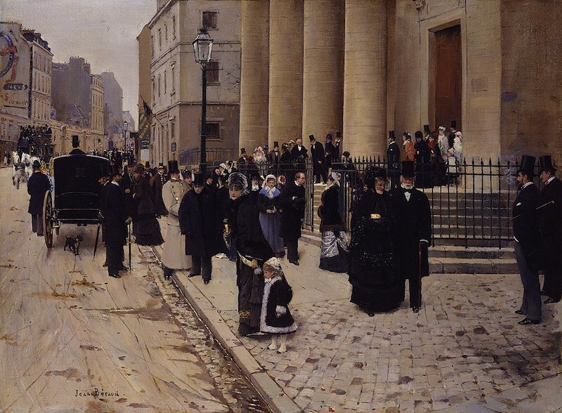 Выход из церкви Saint Philippe du Roule, Jean Béraud