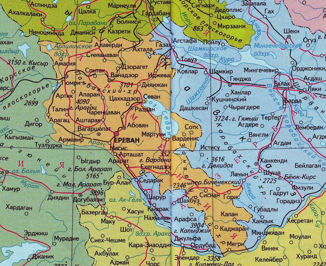Карта Армении, взято с Яндекс.Картинки