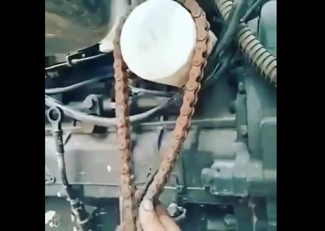 Надеваем цепь на фильтр