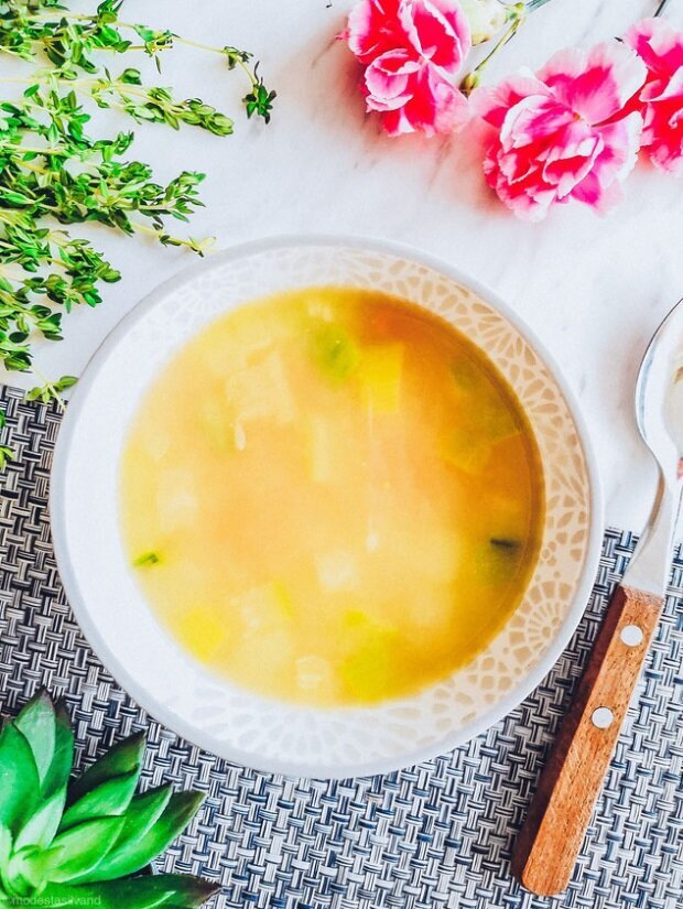 Рисовый суп с овощами