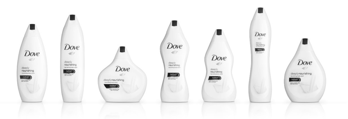 Пример бутылочек с мылом Dove