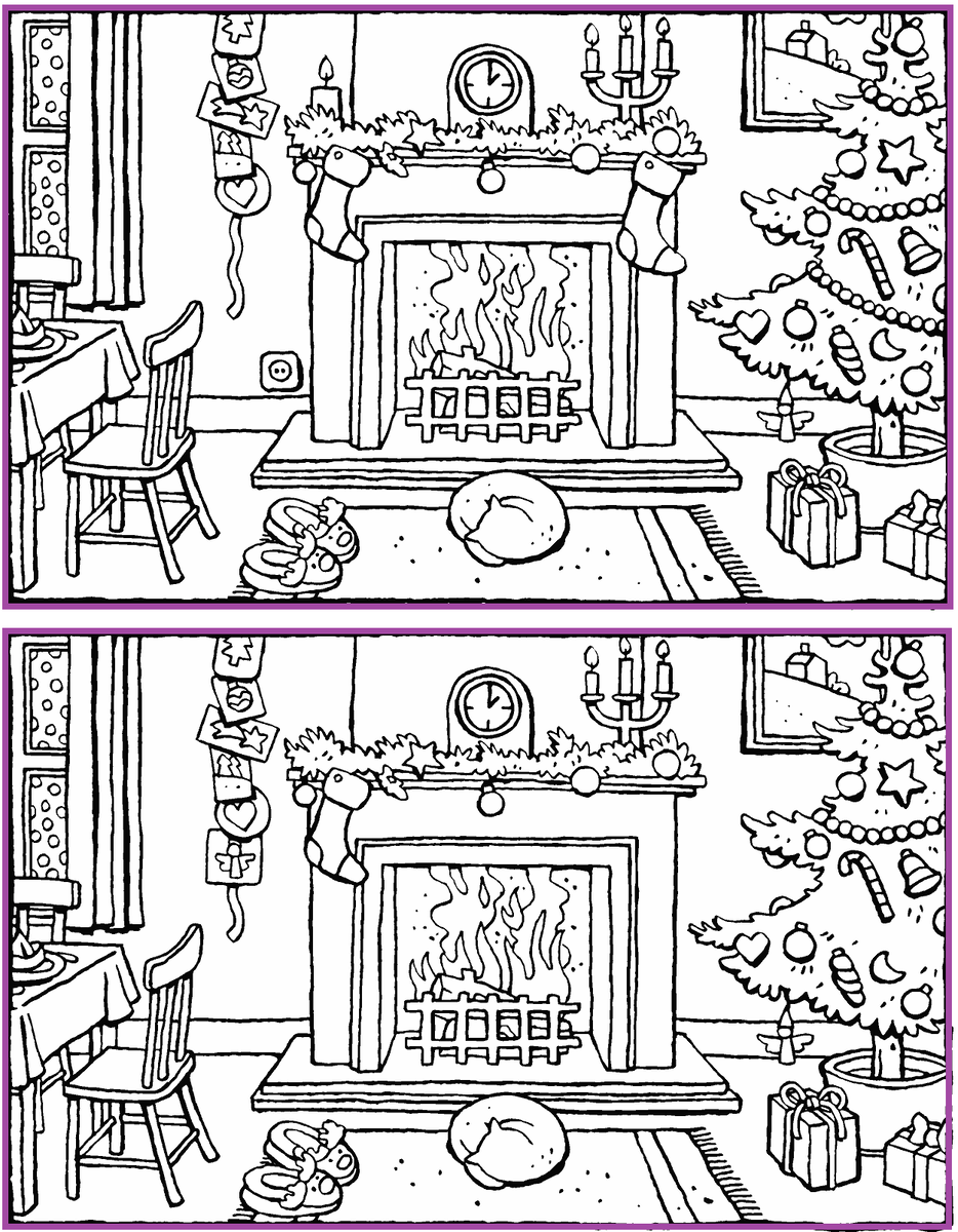 Найди 5 отличий. Новогоднее настроение. Источник картинки, сайт: https://clck.ru/SReMJ