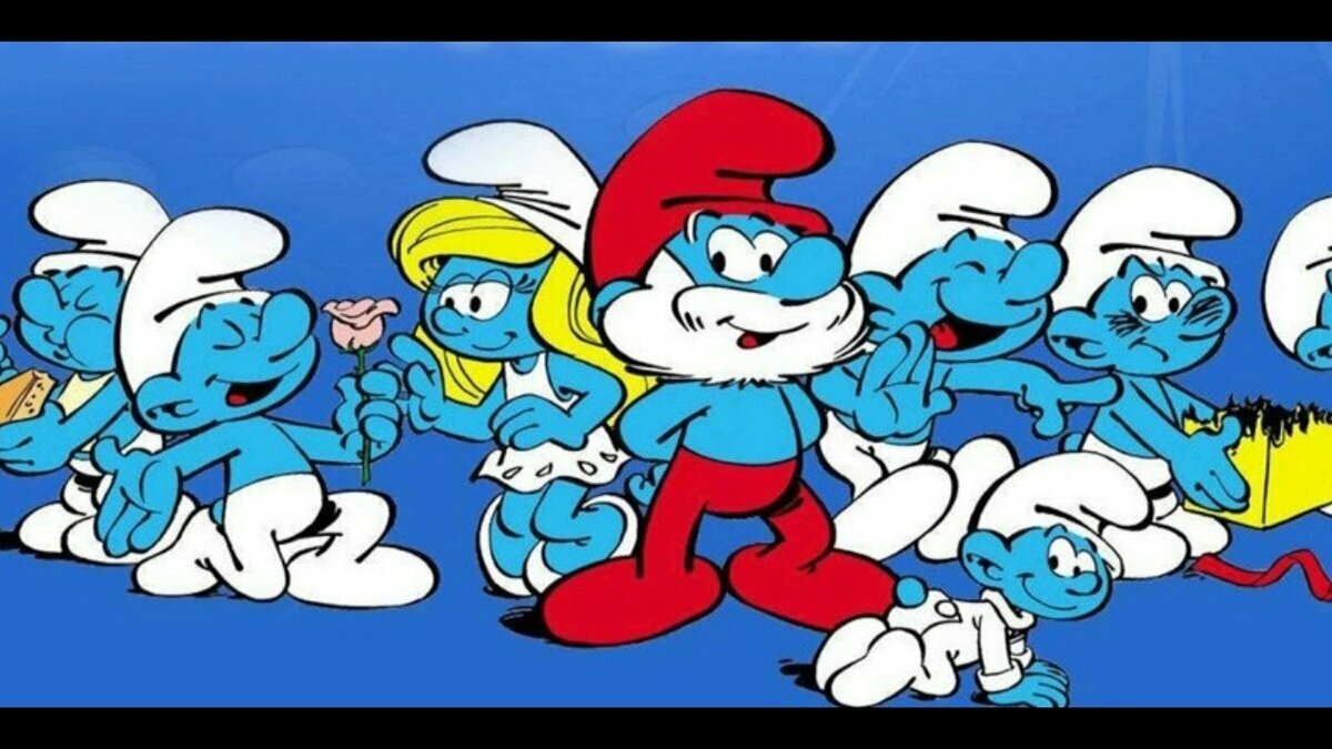 Небольшая часть жителей деревни Смурфиков.