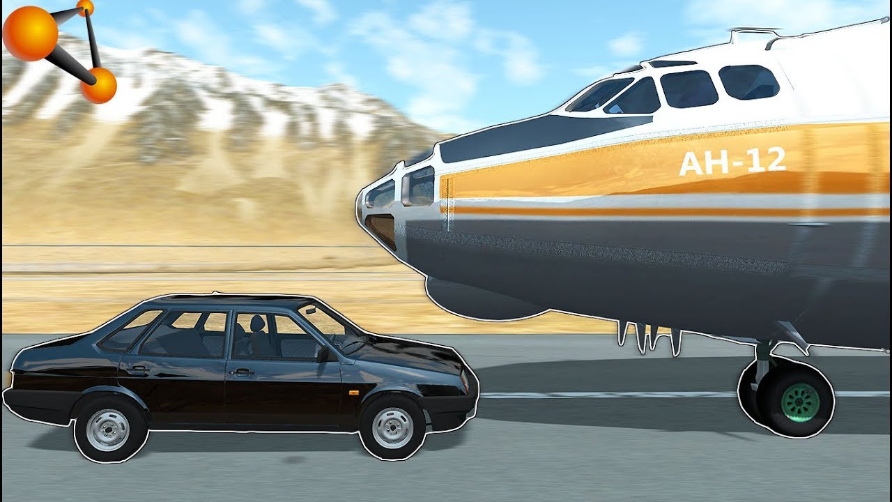 Самолет Врезался в Машину - BeamNg Drive