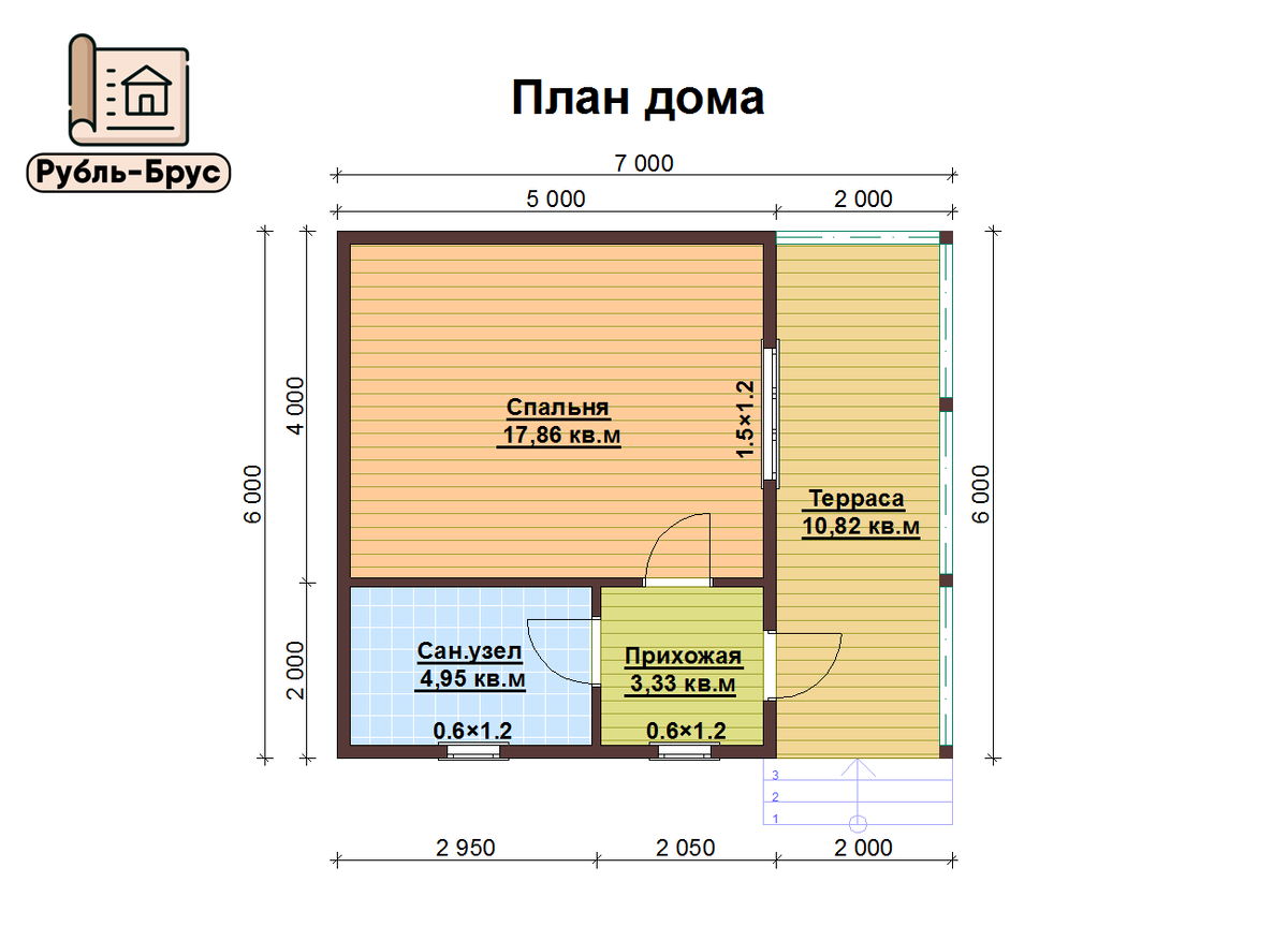 Дом из проф бруса "под ключ" за 328 тыс руб