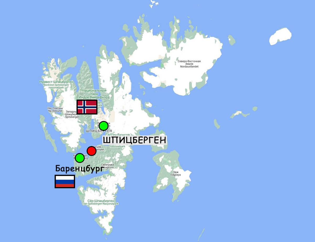 Где находится шпицберген на карте