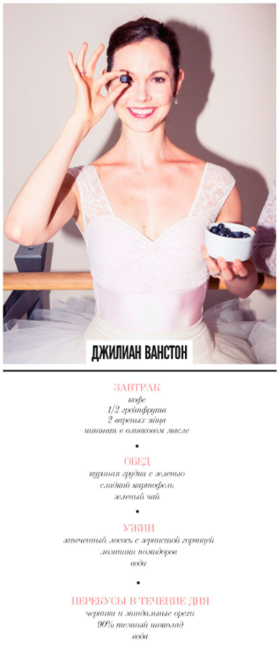 меню балерины