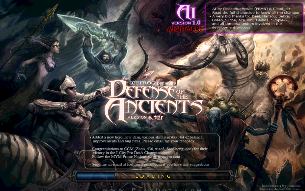 Скриншот загрузки карты версии 6.72f