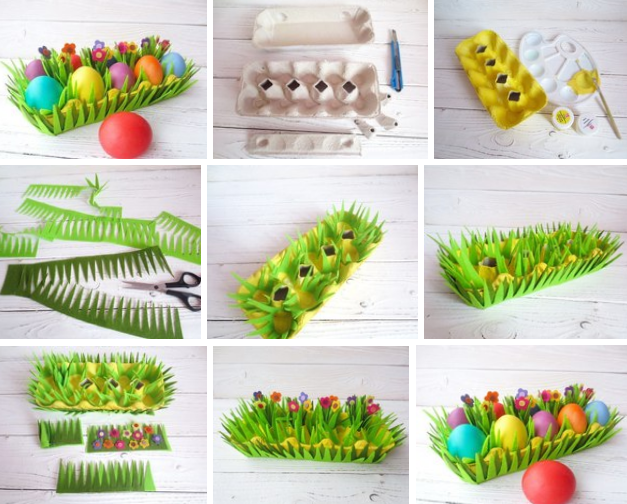 Композиция из яиц на пасхальный стол