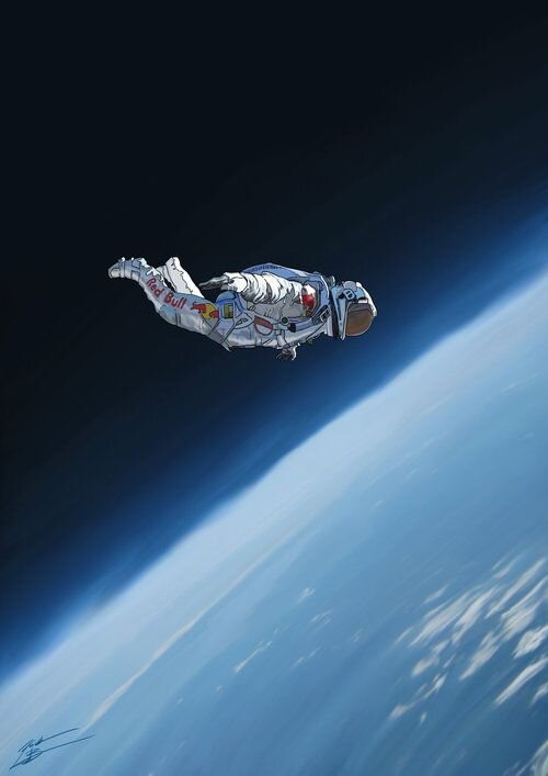 Космонавт в открытом космосе, космос, вселенная, галактика, млечный путь, наука, космическое пространство