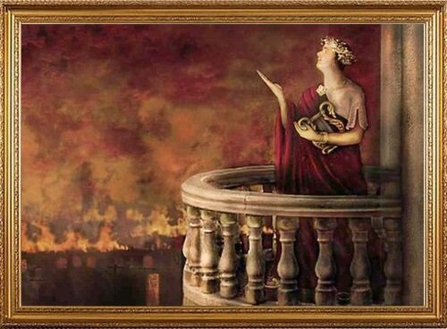 Фрагмент фантазии Карла фон Пилати "Нерон смотрит на горящий Рим"