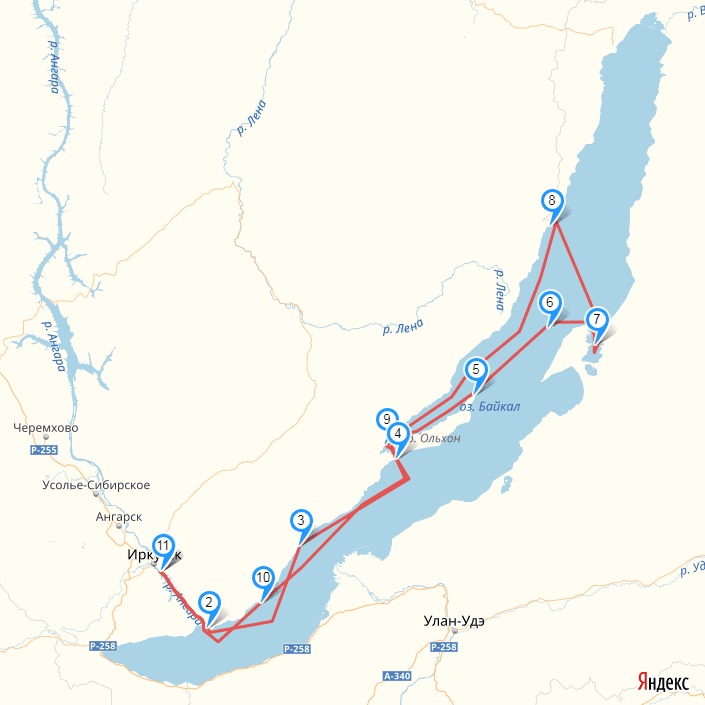Карта иркутска маршрут