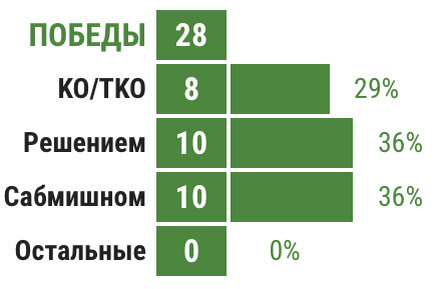 Статистика боёв Хабиба Нурмагомедова 