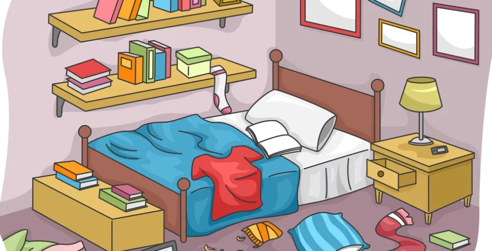 1 where is the bed. Спальня мультяшная. Разбросанные вещи в комнате для детей. Детская комната мультяшная. Комната с разбросанными вещами