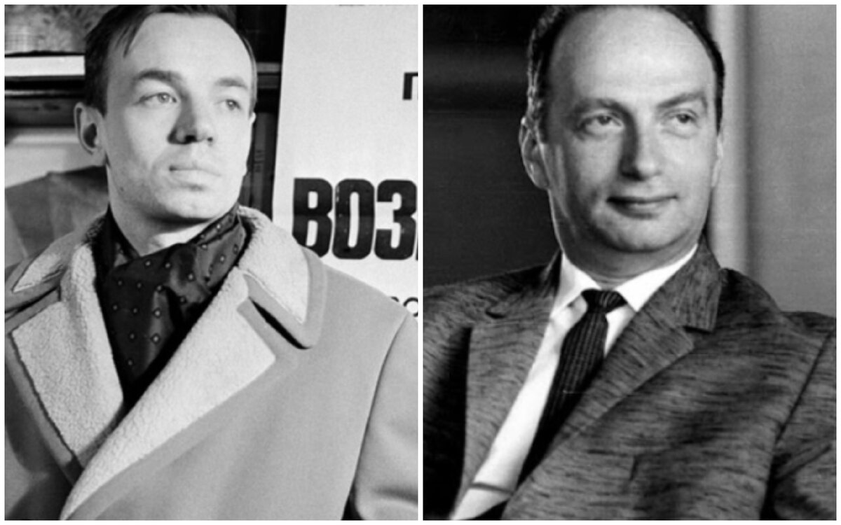 Андрей Вознесенский и Оскар Фельцман - авторы песни "Плачет девушка в автомате". Фото: Pinterest