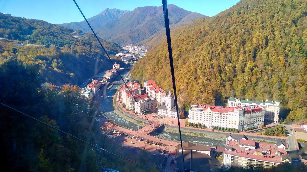 вид на Розу Хутор с канатной дороги Олимпия