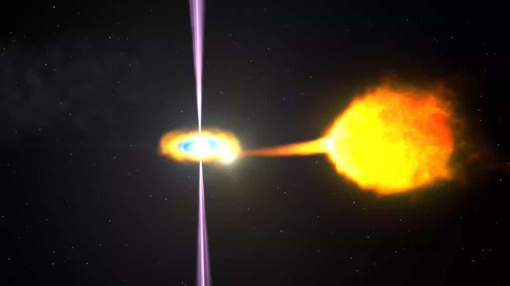    Пульсар в составе тесной двойной системы. / © NASA, Goddard Space Flight Center