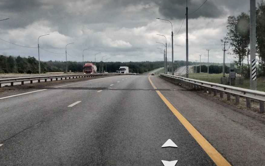 Заделанная преграда на 333-м километре М4 "Дон" в Липецкой области. Июль 2023. Источник - Яндекс.Карты.