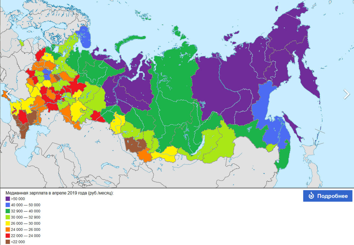 Медианная зарплата в 2019 году, источник https://ru.wikipedia.org/wiki/%D0%94%D0%BE%D1%85%D0%BE%D0%B4%D1%8B_%D0%BD%D0%B0%D1%81%D0%B5%D0%BB%D0%B5%D0%BD%D0%B8%D1%8F_%D0%A0%D0%BE%D1%81%D1%81%D0%B8%D0%B8