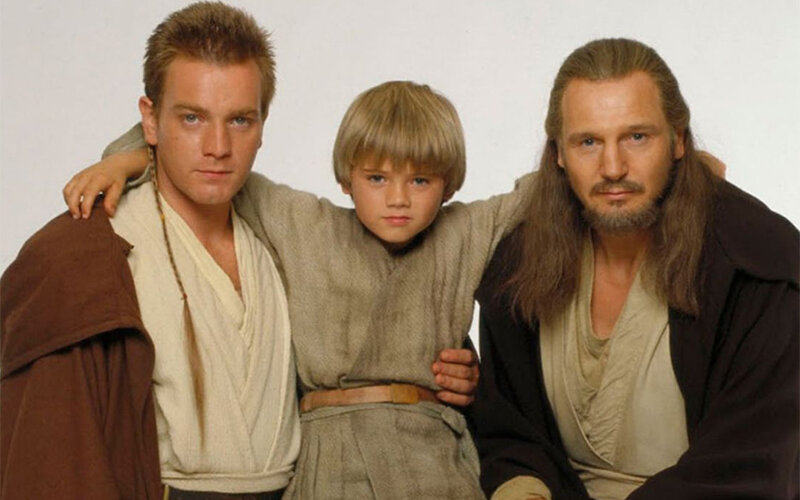 Юэн Макгрегор, Джейк Ллойд и Лиам Нисон