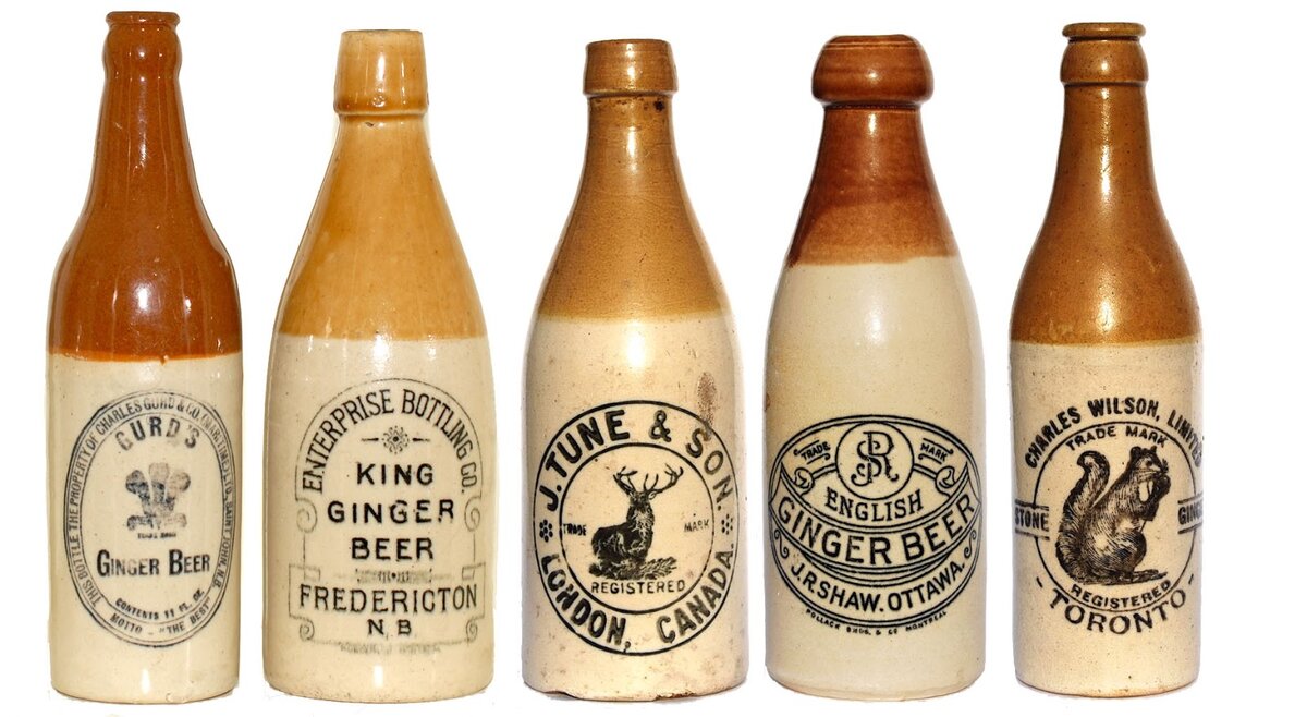 Керамические бутылки для имбирного пива. 