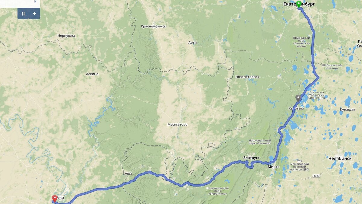 Екатеринбург красноуфимск карта