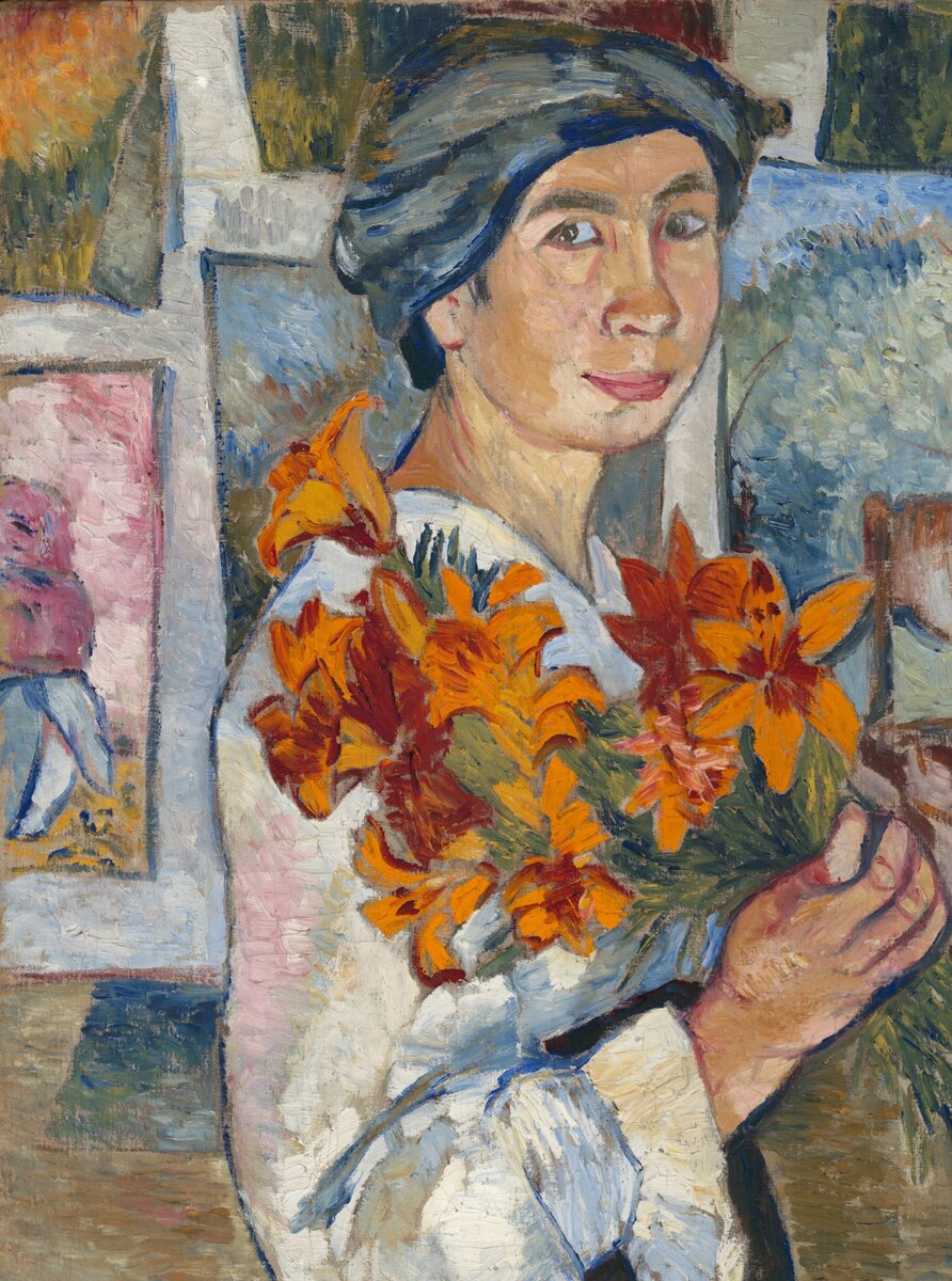 Автопортрет с желтыми лилиями, 1907
