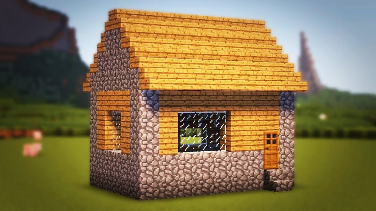 Примерно такой домик я нашёл в тайге. Это немой скриншот, извините. :((( Просто я был потрясён и ничего не делал.