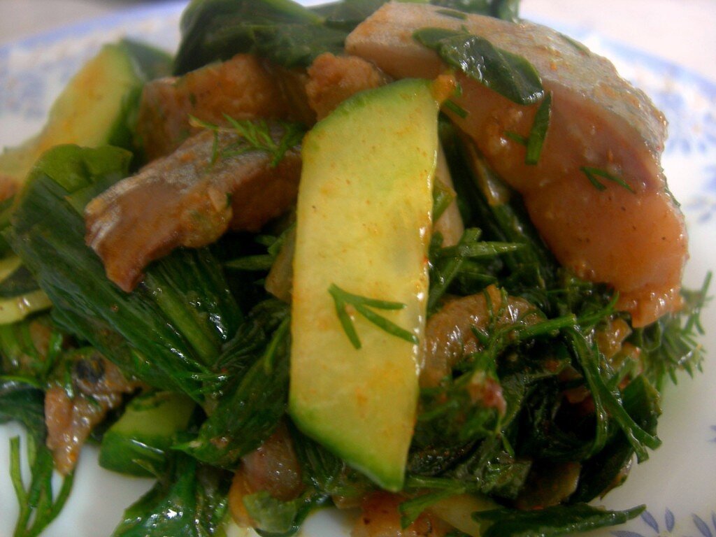 селедочка по-корейски с черемшой