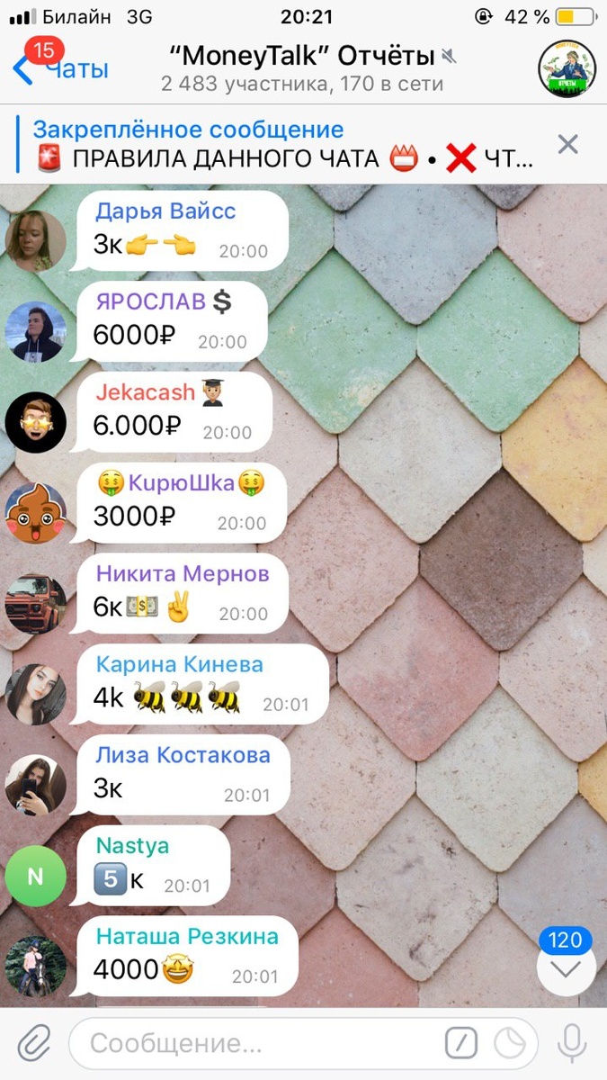 Отчёты  за день. 