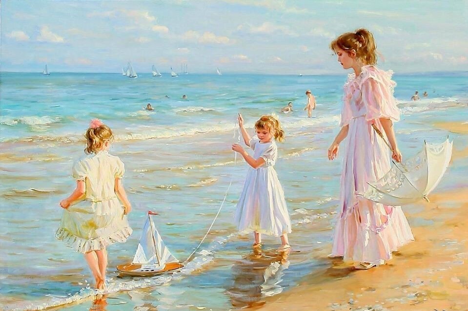 Аверин А.Н., «Девочки на берегу Черного моря»