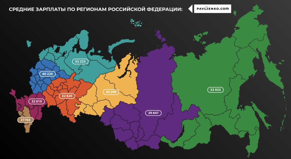 Карта заработной платы по россии