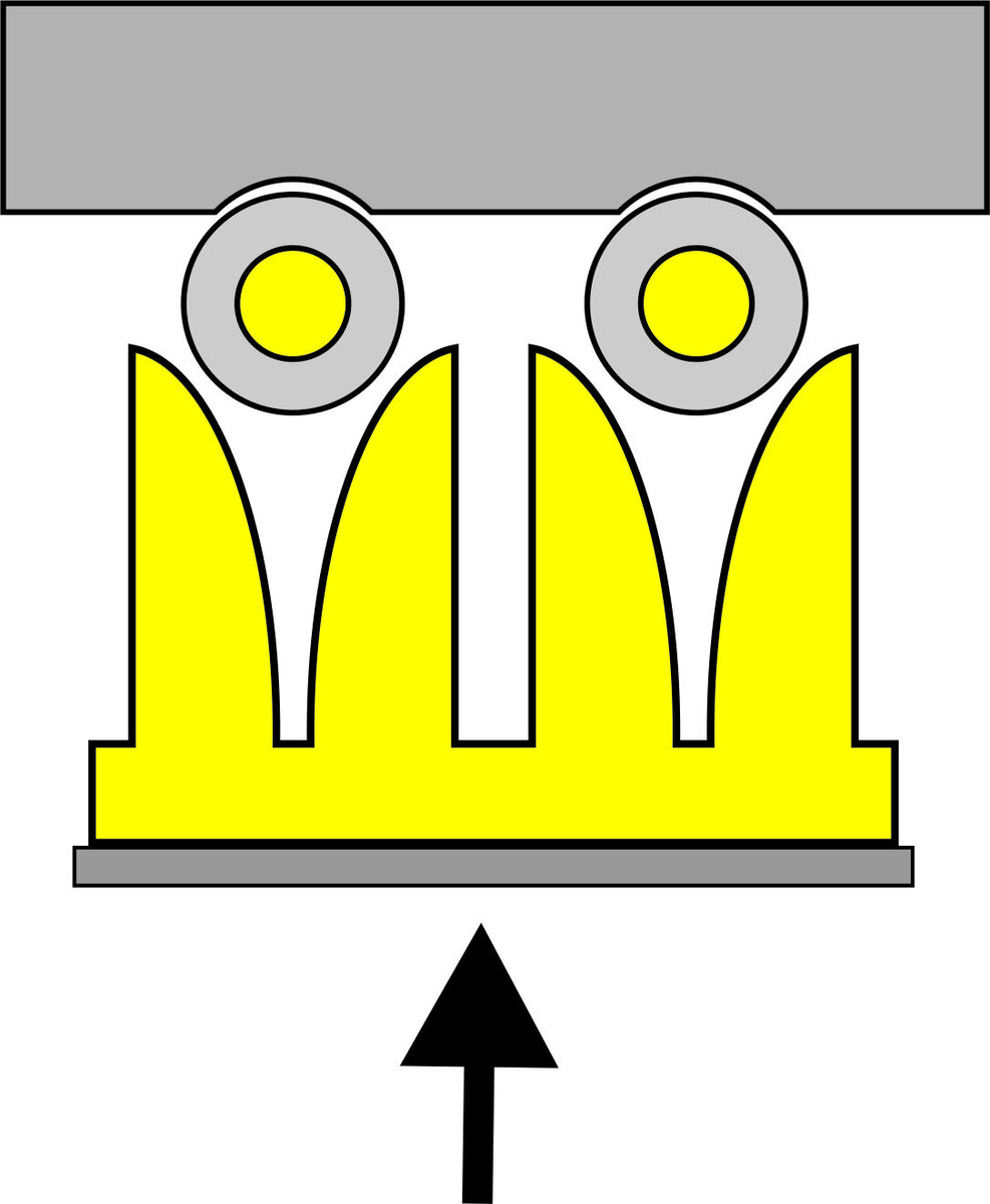 Рисунок 1. Схема IDC-контакта и процесса его подключения к проводу
