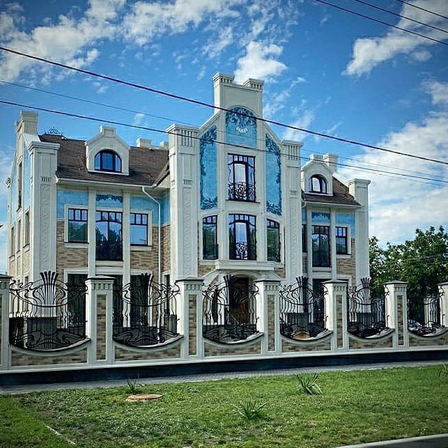 Роскошный керамический фасад в стиле модерн (art  nouveau, арнуво) 