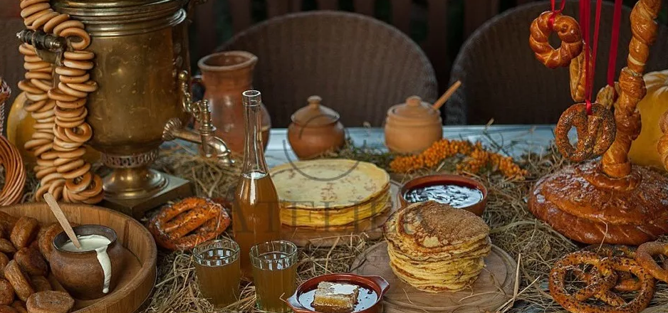 Наши щи являются традиционными вологодскими традиции. Традиционное русское чаепитие. Угощения к чаю. Стол с самоваром и пирогами. Самовар на столе.