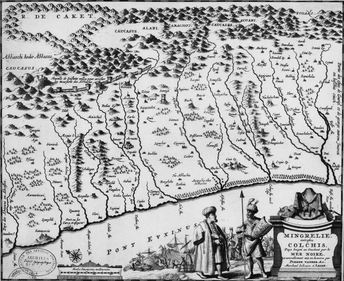  Pieter van der Aa. Mingrélie, autrefois Colchis, pays baigné au couchant par la Mer noire. 1714